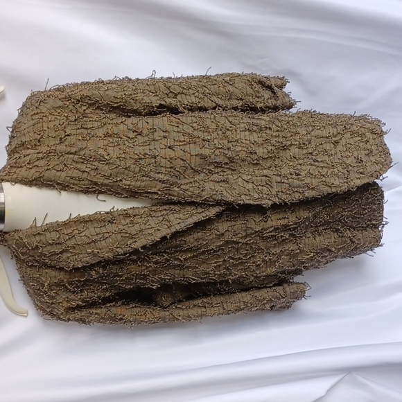 Vintage Car Pool Couture Green/kakhi Blazer with Strings, 23" PTP, 31" L - Picture 1 of 8